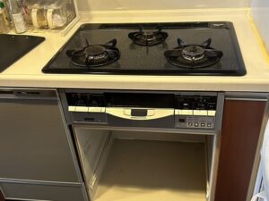 広島キッチン取付け隊　ガスコンロの取替　施工前